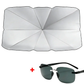 ☀️Car Sunshade – Effective Heat Insulation, UV Block & Easy Foldable Auto Windshield Protector