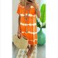 JUST 19.99 ,Tie-dye Striped Short-sleeved Loose T-shirt Dress
