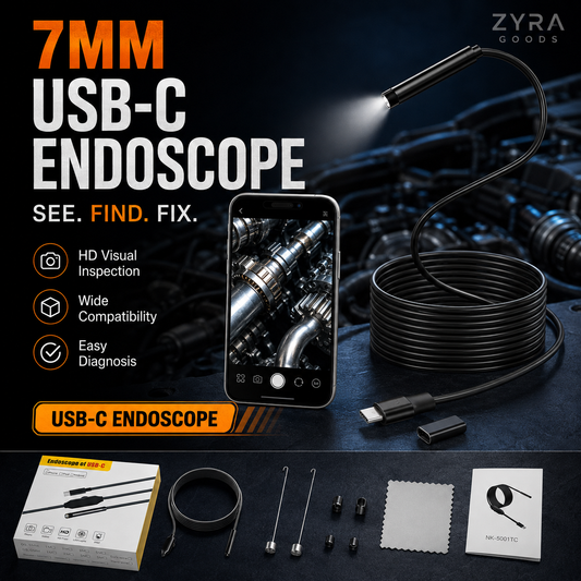 Waterproof Borescope Camera with Adjustable Light