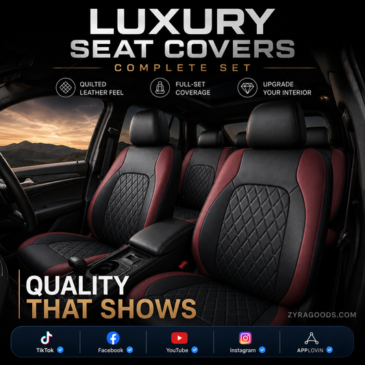 9-Piece Universal Fit Leather Car Seat Cover Set