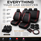 9-Piece Universal Fit Leather Car Seat Cover Set