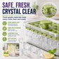 Press-Type Ice Cube Mold with Storage Box and Lid