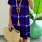 JUST 19.99 ,Tie-dye Striped Short-sleeved Loose T-shirt Dress