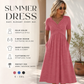 Women’s V-Neck Short Sleeve Long Dresses