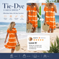 JUST 26.99 ,Tie-dye Striped Short-sleeved Loose T-shirt Dress