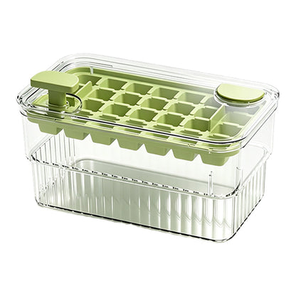 Press-Type Ice Cube Mold with Storage Box and Lid