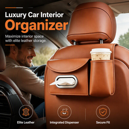 Car Seat Back Organizer with Tissue Box & Cup Holder
